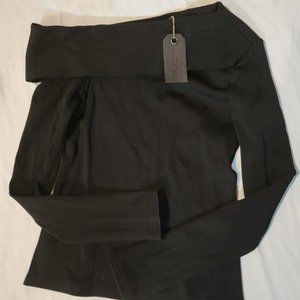 RAG & BONE - Black Carmen One Shoulder Ribbed Top